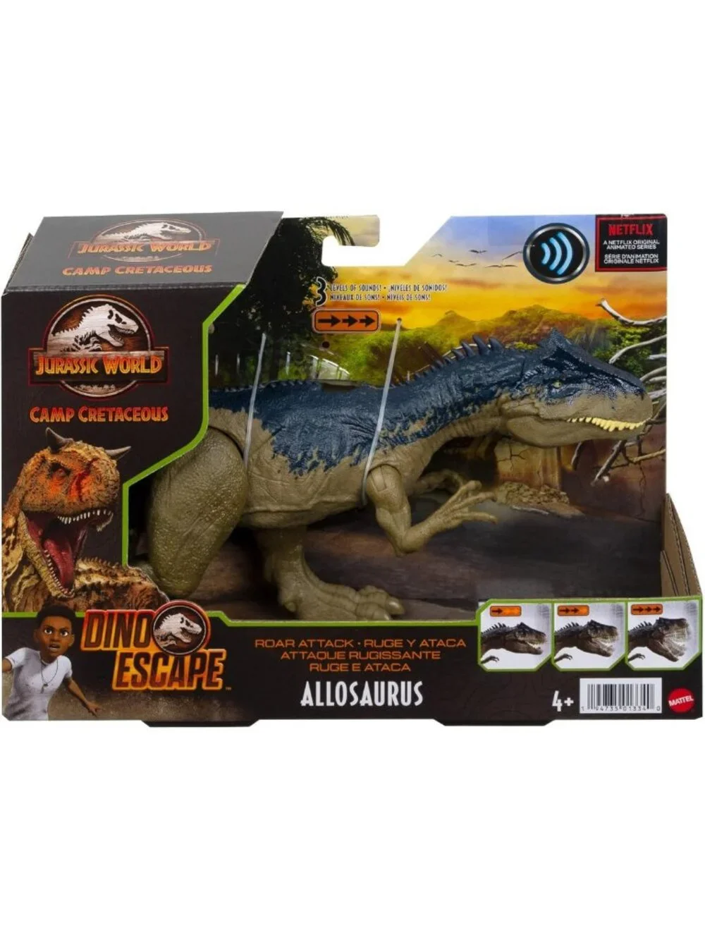 Jurassic Dinosaur Action Figure with Roar Attack, Strike Feature & Sounds